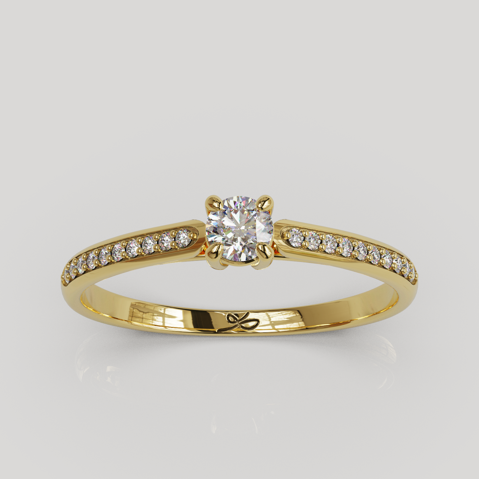 Anillo de Compromiso Firefly con Diamantes Laterales