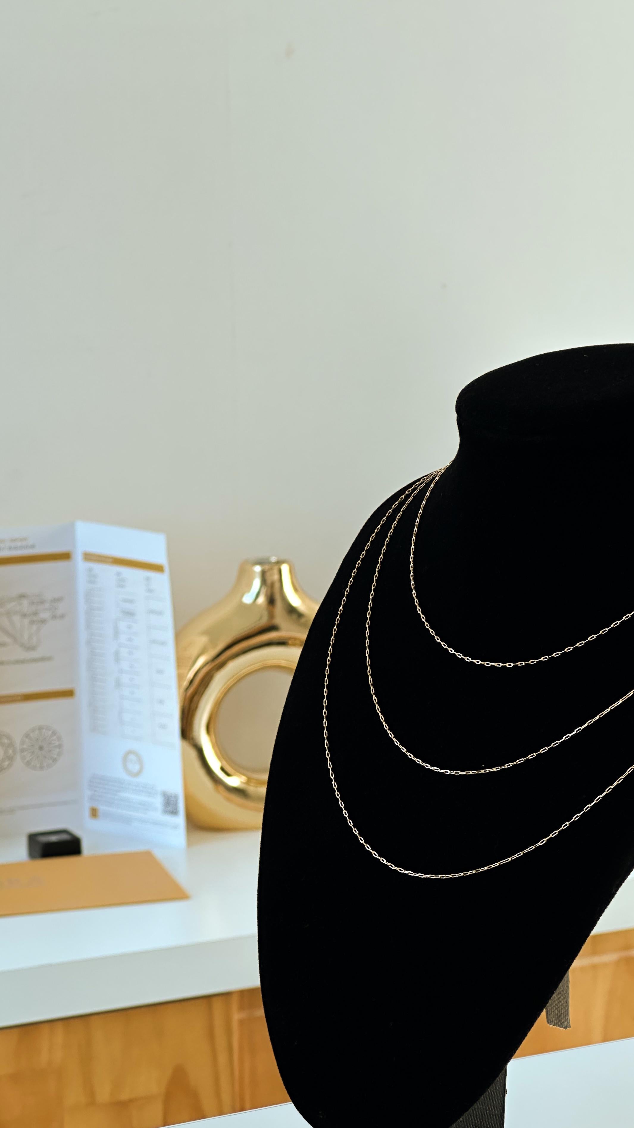 Cadena Limada 50cm Oro rosado 18K